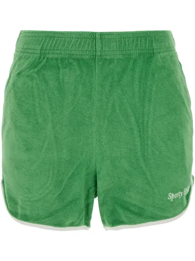 SPORTY AND RICH CONTRASTING-TRIM SHORTS