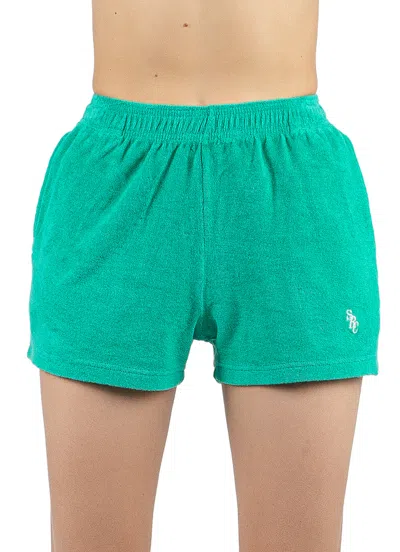 SPORTY AND RICH SPORTY  RICH LOGO DETAILED ELASTICATED WAISTBAND SHORTS