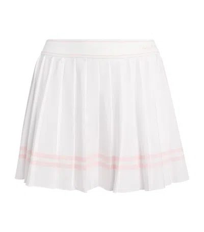 SPORTY AND RICH EMBROIDERED VENDOME SCRIPT PLEATED MINI SKORT