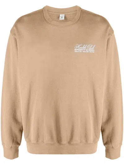 SPORTY AND RICH HEALTH CLUB COTTON SWEATSHIRT