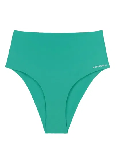 SPORTY AND RICH JANE LOGO-PRINT BIKINI BOTTOMS