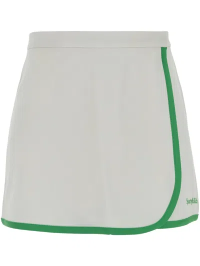 SPORTY AND RICH LOGO-EMBROIDERED MINI SKIRT