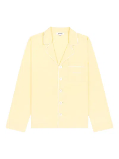 SPORTY AND RICH SERIF LOGO-EMBROIDERED PAJAMA SHIRT