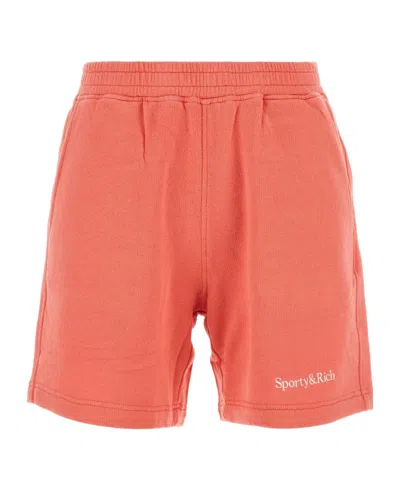 SPORTY AND RICH SPORTY  RICH LOGO-EMBROIDERED ELASTICATED WAISTBAND SHORTS