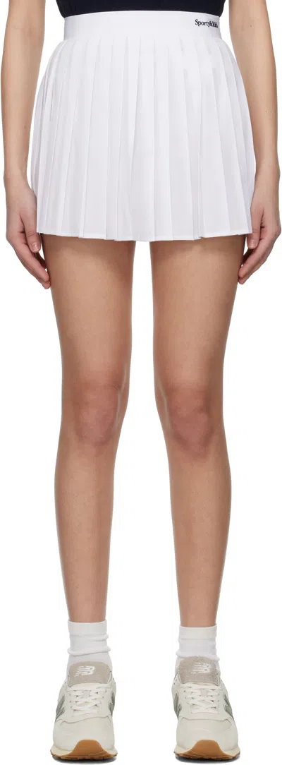 SPORTY AND RICH WHITE SERIF LOGO ANAE MINISKIRT