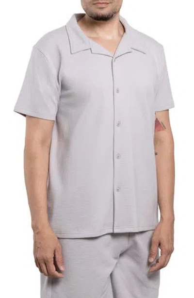 SPRING + MERCER SPRING + MERCER CLASSIC FIT TEXTURED KNIT CAMP SHIRT