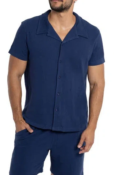 SPRING + MERCER SPRING + MERCER RELAXED COTTON & HEMP BUTTON-DOWN POLO