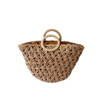 SPRINGMOONATELIER HANDMADE RAFFIA BROWN LADY HANDBAG