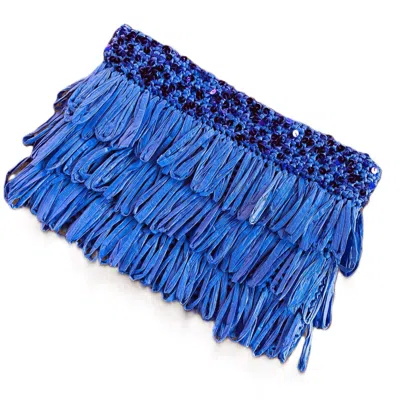 SPRINGMOONATELIER WOMEN'S LUXURY STAR PURPLE – SEQUIN AND TASSEL HANDMADE RAFFIA HANDBAG