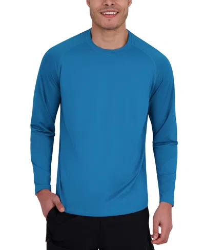 SPYDER MEN'S LONG SLEEVE WAFFLE-KNIT CREWNECK SWIM SHIRT