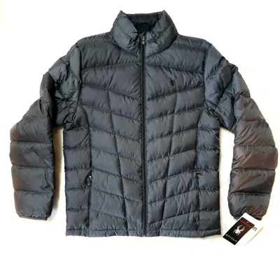 SPYDER NEU SPYDER PELMO DAUNENJACKE - HERREN M POLAR GRAU / SCHWARZ PUFFER MSRP