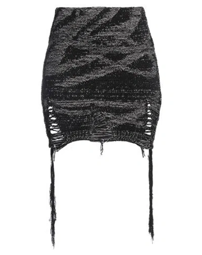 SSHEENA SSHEENA WOMAN MINI SKIRT BLACK SIZE M COTTON, ACRYLIC, WOOL