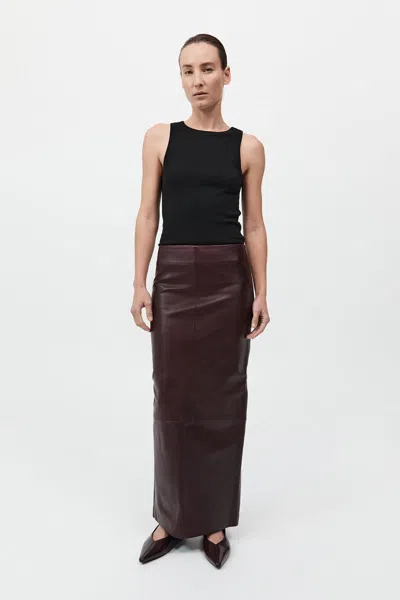 ST AGNI LEATHER COLUMN SKIRT