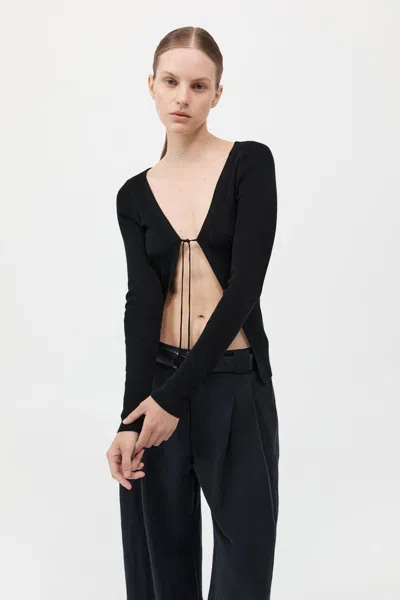 ST AGNI ROULEAU TIE REVERSIBLE KNIT TOP