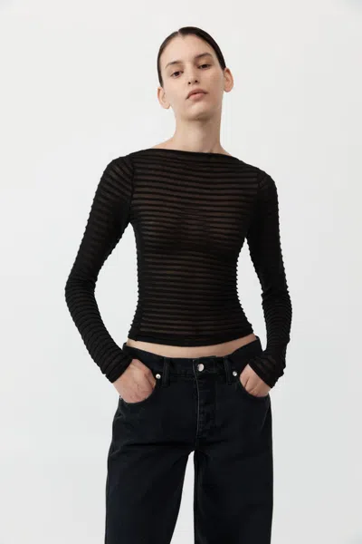 ST AGNI SHEER STRIPE TOP