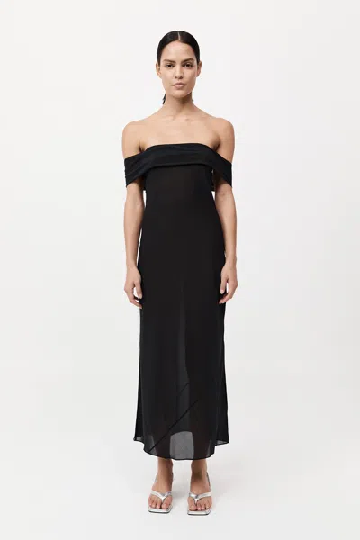 ST AGNI SILK OFF SHOULDER DRESS