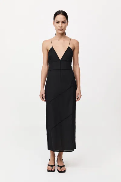 ST AGNI SILK PANELLED SLIP DRESS