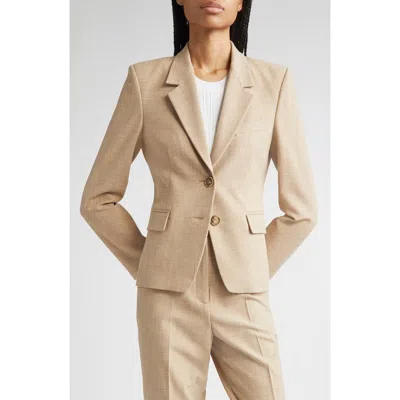 ST JOHN ST. JOHN HEATHERED STRETCH SUITING BLAZER