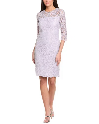 ST JOHN ST. JOHN CORDED METALLIC LACE MINI DRESS