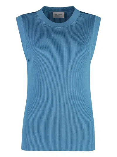 ST JOHN RIBBED-KNIT TANK TOP