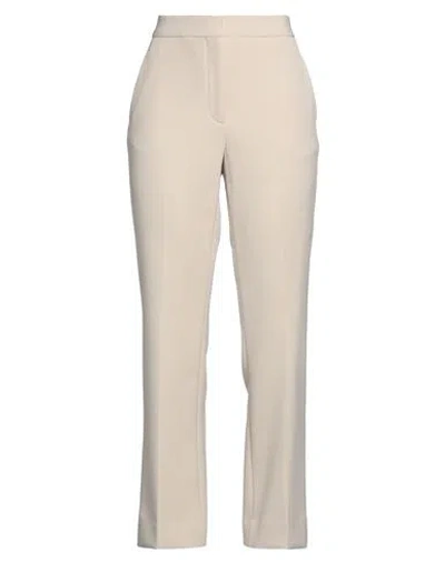 ST JOHN ST. JOHN WOMAN PANTS BEIGE SIZE 8 POLYESTER, VISCOSE, COTTON, ELASTANE