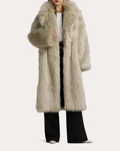 ST JOHN WOMEN'S OVERSIZED FAUX FUR COAT