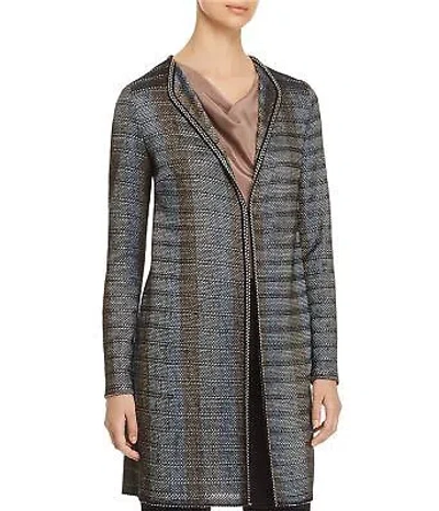 ST JOHN ST. JOHN WOMENS RIBBON INLAY CARDIGAN SWEATER