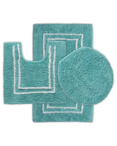 ST MARY'S ST MARY'S TUFTED 3PC COTTON BATH RUG SET WITH LID COVER