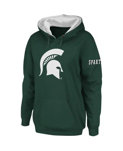 STADIUM ATHLETIC WOMEN'S STADIUM ATHLETIC GREEN MICHIGAN STATE SPARTANS BIG LOGO PULLOVER HOODIE