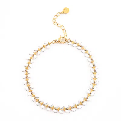STARFISH PROJECT WOMEN'S GOLD / WHITE SEEDS OF HOPE BRACELET IN IVORY