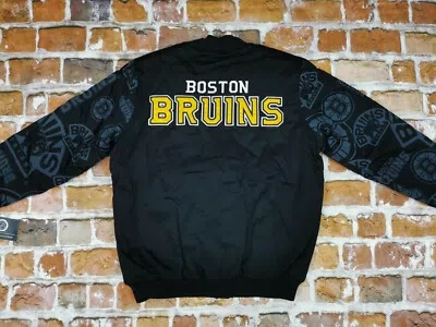 STARTER BOSTON BRUINS STARTER VINTAGE BOMBER USA NHL JACKET RETRO BEARS GREEN: L