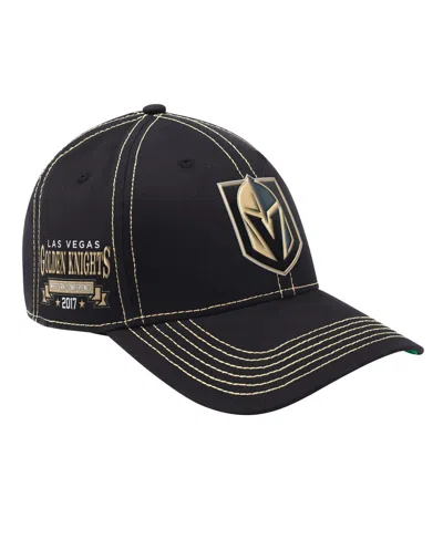 STARTER MEN'S BLACK VEGAS GOLDEN KNIGHTS SPHERE II CURVED STAR FIT ADJUSTABLE HAT
