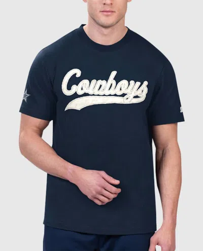 STARTER MEN'S DALLAS COWBOYS CATCH SHORT SLEEVE TEE SHIRT IN ROYAL BLUE
