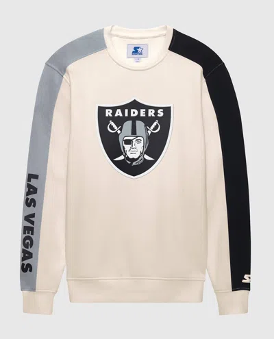 STARTER MEN'S LAS VEGAS RAIDERS TEAM CREW LONG SLEEVE SHIRT IN CREAM