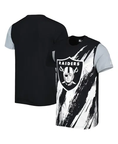 STARTER MEN'S STARTER BLACK LAS VEGAS RAIDERS EXTREME DEFENDER T-SHIRT