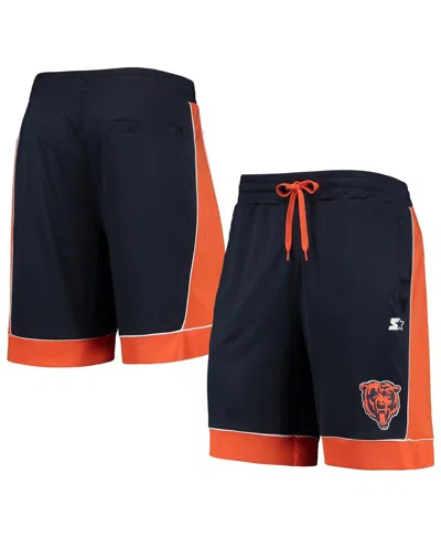 STARTER MEN'S STARTER NAVY, ORANGE CHICAGO BEARS FAN FAVORITE FASHION SHORTS
