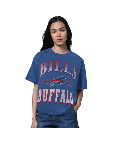 STARTER WOMEN'S HEATHER ROYAL BUFFALO BILLS OVERSIZED HALL OF FAME T-SHIRT