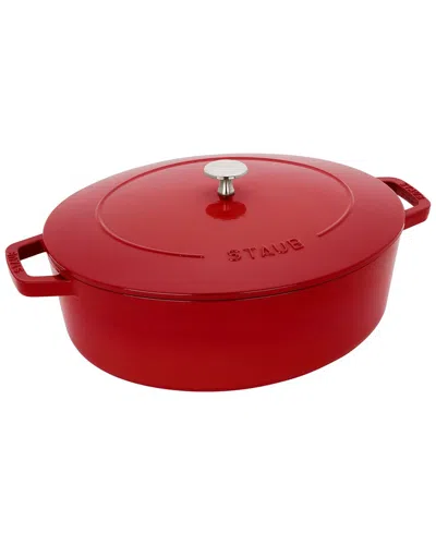 STAUB STAUB CAST IRON 6.25QT CHERRY SHALLOW OVAL DUTCH OVEN