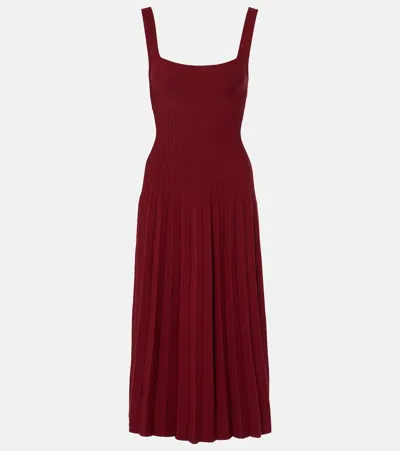 STAUD BEATON CHIFFON-TRIMMED VELVET MAXI DRESS