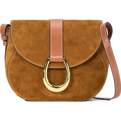STAUD STAUD BELLA SUEDE SADDLE CROSSBODY BAG