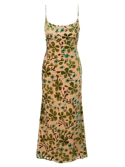 STAUD STAUD DIANNA DRESS MOSS FLORAL TAPESTRY