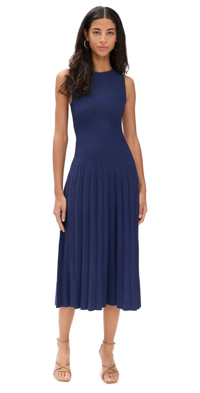 STAUD ELYSE DRESS NAVY