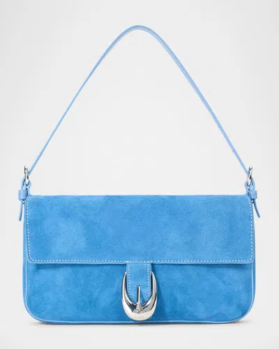 STAUD HARLOW BUCKLE SUEDE SHOULDER BAG