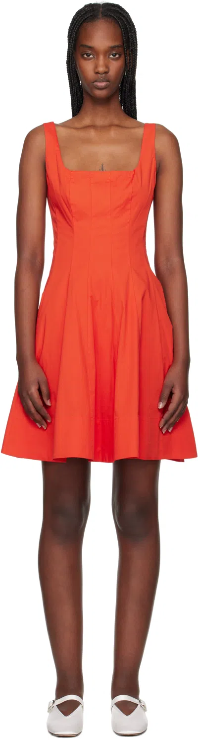 STAUD ORANGE WELLS MINIDRESS