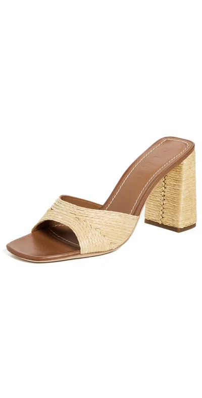 STAUD SLOANE HEELS NATURAL RAFFIA