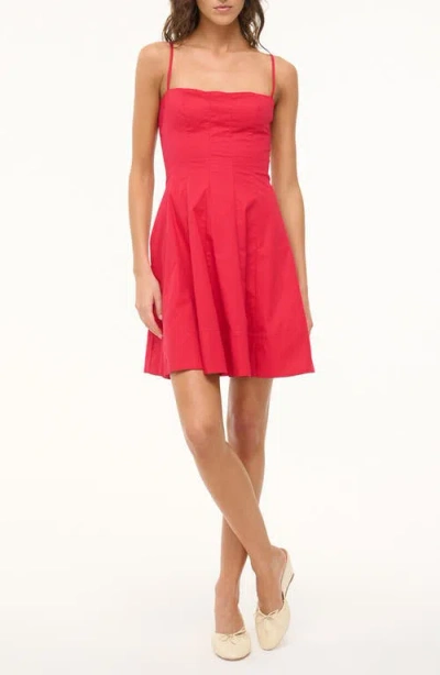 STAUD STAUD WYLIE PLEATED STRETCH COTTON MINI SUNDRESS