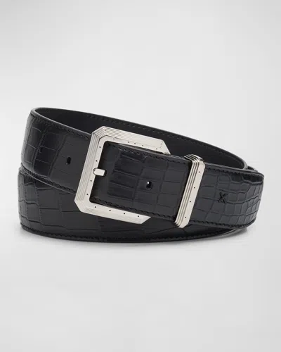 STEFANO RICCI MEN'S CROCODILE LEATHER BELT