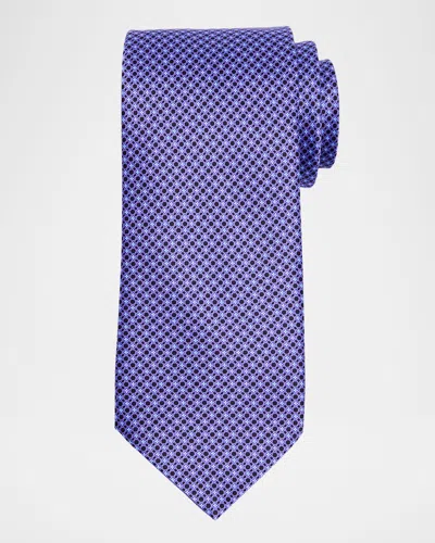 STEFANO RICCI MEN'S MICRO-GEOMETRIC SILK TIE