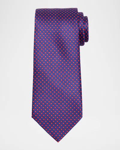 STEFANO RICCI MEN'S MICRO-GEOMETRIC SILK TIE