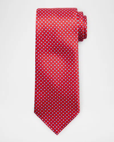 STEFANO RICCI MEN'S MICRO-GEOMETRIC SILK TIE